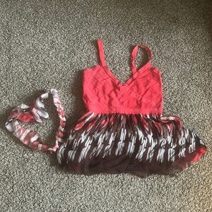 Bebe Red and Brown Tank Top